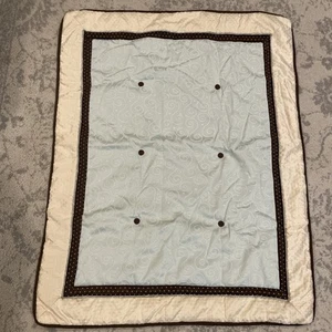 LAMBS & IVY CRIB QUILT Cream, Brown and Sage Green 43 1/2” X 34 1/2” - Picture 1 of 9