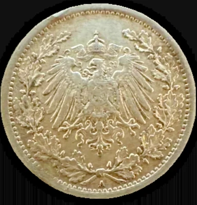 1915-A 1/2 Mark German Empire - SILVER - Image 1 of 2