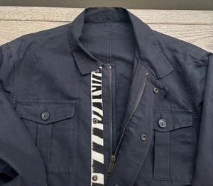 DSQUARED 2 Light Cropped Field Safari Jacket Black Pockets Zip Snaps Italy - Picture 1 of 21