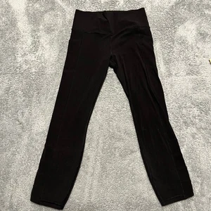 Athleta Leggings Womens Medium Black Salutation Stash Pocket Cinch Cropped - Picture 1 of 10