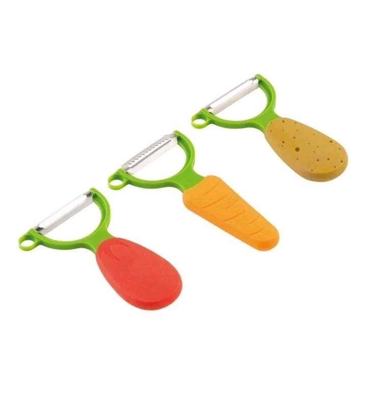 KUHN RIKON Pelador Veggie Set Zanahoria / Patata / Tomate 3 piezas Julliene, Recto, Foto 1 de 4