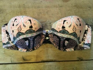 Victoria's Secret Boho Glitzer 32A Strand trägerlos Bandeau Badeanzug Bikini Oberteil VS - Bild 1 von 2