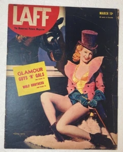 John Wayne Vintage Pin-Up LAFF Magazine March 1945 Virginia Mayo Hedy Lamar - Picture 1 of 2