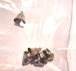 set  of  6   silver  miniature    bells    1  cm  x  1  cm  birch - Bild 1 von 1