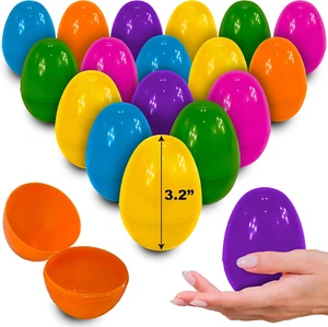 50 Pack - Easter Eggs 3.2” Large Plastic Eggs Empty and Fillable for Easter Egg  - Picture 1 of 12