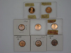 Lincoln Penny LOT Cents 8 Pennies P D S Proof Vintgage - Picture 1 of 16