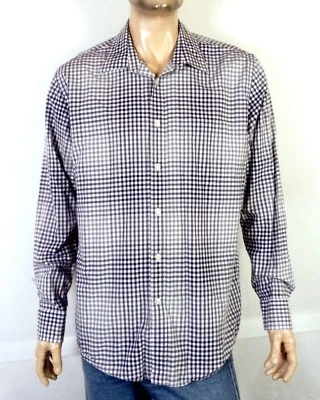euc GAP мужской серый белый тень клетку рубашка на пуговицах sz XL - Изображение 1 из 3