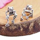 2PCS Frog Earrings Lover Jewelry Vintage Silver Earrings Funny Gift For Girls