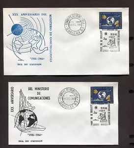 VENEZUELA 1966, SPACE, TELECOMMUNICATIONS, Scott 912 - LOT OF 2 F.D.C.'S - Picture 1 of 1