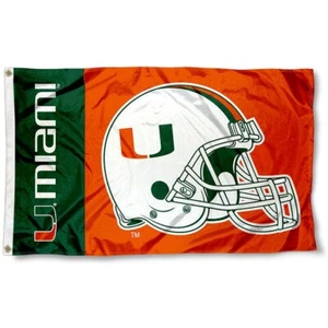 MIAMI HURRICANES 3'X5' FLAG BANNER ***100% FULL COLOR ON BOTH SIDES OF FLAG*** - Picture 1 of 4