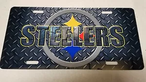 Pittsburgh Steelers Diamond Plate License Plate - Picture 1 of 1