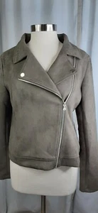 Women's Size XL Jacket Soft Faux Suede Lined lightweight Short Coat Green #760 - Picture 1 of 12