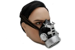 Men Women Face Gas Mask Halloween Costume Unisex Punk Rock Black Silver One Size - Picture 1 of 12