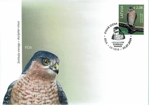 First day cover (FDC) of LATVIA 2024 - Birds - Eurasian sparrowhawk - Picture 1 of 1