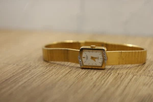Vintage LASSALE Seiko Diamond 18mm Damen Quarz Uhr Gold Neu Batt - Bild 1 von 6