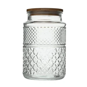 60 FL OZ Large Glass Storage Jar Food Container with Airtight Bamboo Wooden Lid - Picture 1 of 9
