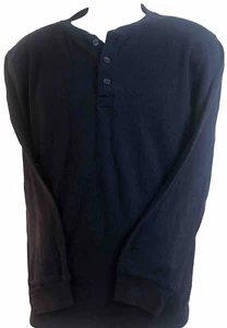 Perry Ellis Mens Waffle Knit Shirt Medium Solid Crew Neck Long Sleeve Pullover - Picture 1 of 4