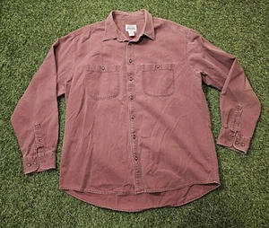 Cabelas Outdoor Gear Shirt Mens XL Tall Maroon Button Down Vintage Distressed - Picture 1 of 7