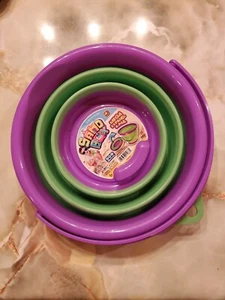 Ja-Ru Sand Box Toy Plastic Rubber MEGA-EXPAND-A-PAIL Purple/Green - Picture 1 of 2