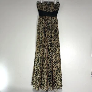 La Femme - Trägerloses Kleid Leoprint Ballkleid Gr. 8 - Bild 1 von 4