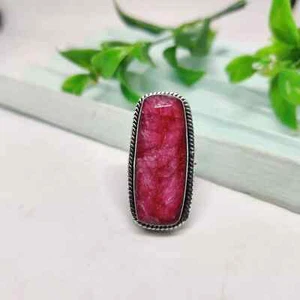Ruby Gemstone Ring Solid 925 Sterling Silver Wedding Gift Unique Style Ring MK* - Picture 1 of 6