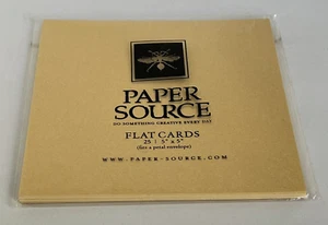 Pack of (10) Vintage Flat Cards in Gold by PAPER SOURCE | Size 5" x 5" - Picture 1 of 3