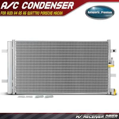 A/C Condenser w/ Drier for Audi A4 A5 A6 Quattro Q5 S4 S5 allroad Porsche Macan - Image 1 of 4