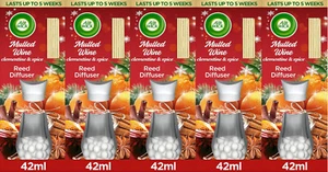 Air Wick Reed Diffuser Air Freshener Scented Natural Oil Mulled Wine 42ml 5 Pack - Picture 1 of 3