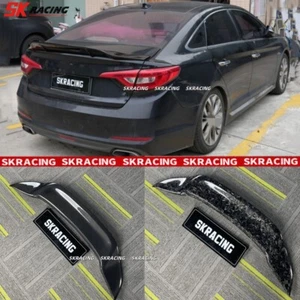 Fit For Hyundai Sonata 2015-2017 Real Carbon Fiber/Gloss Black Rear Spoiler Wing - Picture 1 of 40