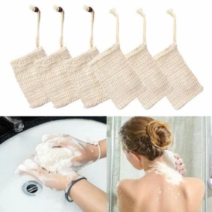 1/5Pack Faux Sisal Soap Bag Exfoliating Soap Saver Pouch Holder Mesh Net 2025 - Picture 1 of 12