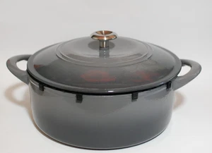 Tramontina Grey Enamel Cast Iron Dutch Oven Stock Pot 7 Qt/ 6.6L, Induction - Picture 1 of 7