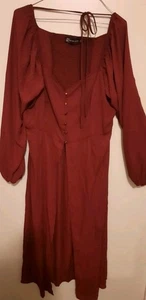 NYC & Co Burgundy Wrap/Duster XL - Picture 1 of 9