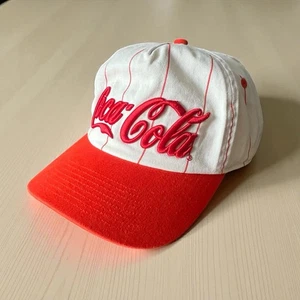 ¡NUEVO CON ETIQUETAS! De Colección Estilo Coca Cola Snapback Sombrero Blanco Rojo Rayas Ventiladas Rayas Coca-Cola - Imagen 1 de 11