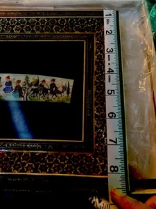 Vintage Miniature Persian Camel Bone Handmade Painting Framed Art Signed - Picture 1 of 6