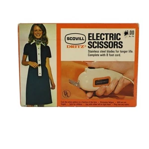 Vintage Scovill Dritz Electric Scissors w/ Original Box Working No. 716 - Picture 1 of 12
