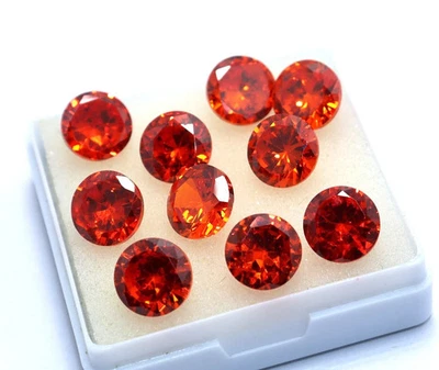 Lote de 150 piezas de piedras preciosas sueltas de circón naranja natural camboyano 6 mm certificado AGL Foto 1 de 4