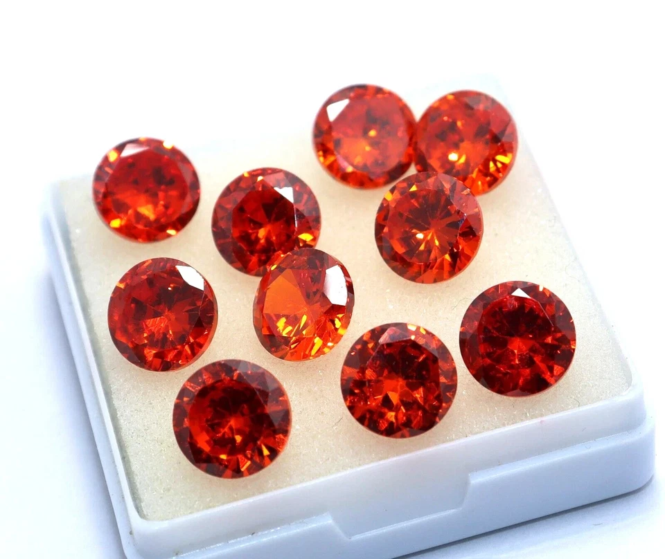 Lote de 200 piezas de piedras preciosas sueltas de circón naranja natural camboyano 6 mm certificado AGL Foto 1 de 4