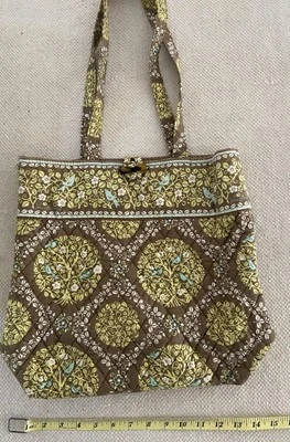 Bolso de Mano VERA BRADLEY Sittin' in a Tree Azul Pájaro Chartreuse Retirado  Foto 1 de 4