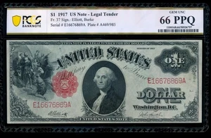 AC Fr 37 1917 $1 Legal Tender PCGS 66 PPQ gem unc !!! - Picture 1 of 2