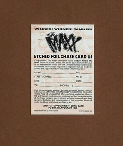 Tarjeta de persecución The MAXX 1993 grabada en lámina de oro # 5 tarjeta de envío de canje Topps - Imagen 1 de 2