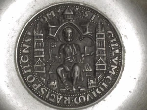 E.W. REGENSBURG WICK-WERKE GERMAN PEWTER / SAUCER, 4 7/8" - Picture 1 of 7