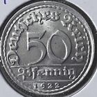 1922-D Germany Weimar Republic 50 Pfennig High Grade! Beautiful!
