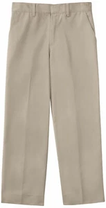 CFj Wear ~ Big Boy's Uniform Flat Front Pants Khaki - Picture 1 of 4