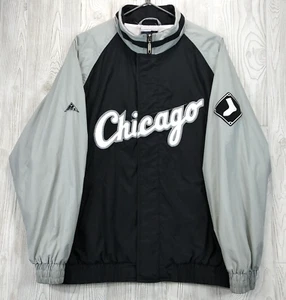 Giacca vintage anni 90 MLB White Sox APEX ONE XL full zip foderata a scatto logo Hong Kong LEGGI - Foto 1 di 16