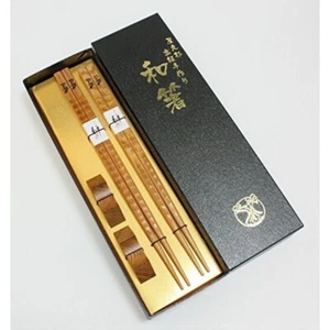 Yakusugi luxury chopsticks couple rest Square type 23 24cm set Japan hashi wood - Picture 1 of 20