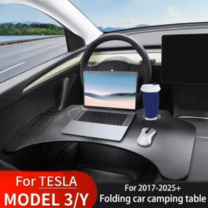 Tray Table for Tesla Model 3/Y2017-2025Folding Car Steering Wheel Board Laptop - Picture 1 of 13