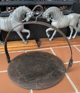 Antique Romany Gypsy Iron Skillet/ Cast Iron Griddle Fire Skillet