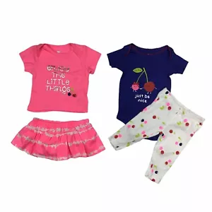 KOALA Baby Giral 2 Piece Sets 2 Short Sleeve Bodysuits, Skirt, Pants 3-6M Cotton - Picture 1 of 4