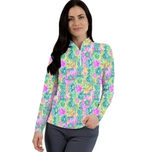 NWT IBKUL Golf Tennis 1/4 Zip Top Pullover Shirt SMALL Longsleeve G2 - Picture 1 of 11