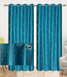 Premium Polyester eyelets Grommet Room Darkening Door Curtains 7 feet (Set of 2) - Picture 1 of 47